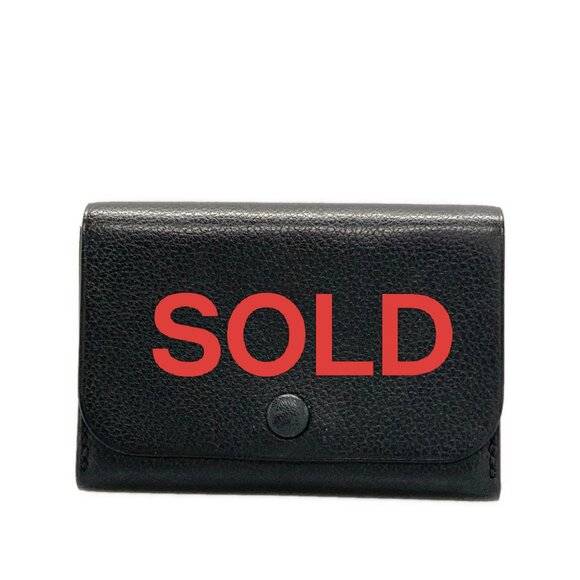 HERMES - Black Chevre square K Card Case 316-051625 - Picture 1 of 6